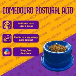 Bebedouro Fonte Gato Postura Correta Bivolt + Comedouro Postural Alto Espaço de Bicho 