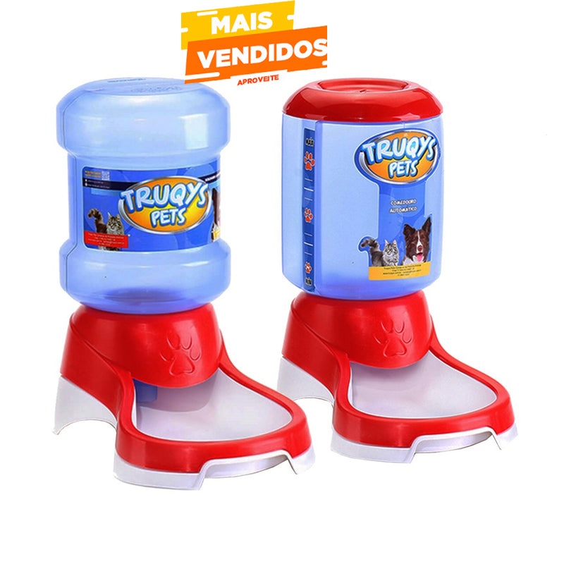 Kit Comedouro Automático 1kg + Bebedouro Automático 2l Truqys