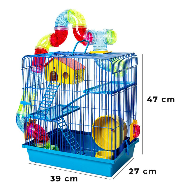 Gaiola Para Hamster Com Casa 3 Andares Com Tubo e Bebedouro