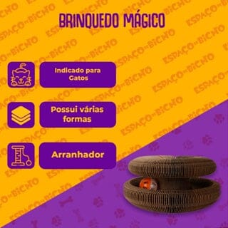 Brinquedo Mágico Para Gatso Arranhador Papel Sanfonado Dobrável Com Bola Espaço de Bicho 