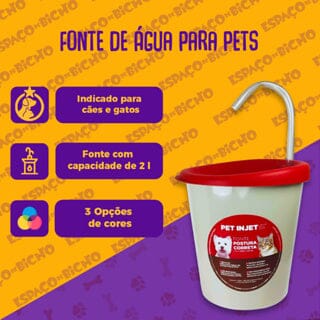 Fonte De Água Para Pets Postura Correta 2l Pet Injet 