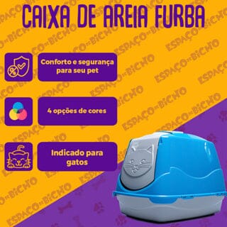 Furba Caixa de areia fechada banheiro para gatos toalete elegante Jel Plast 