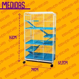 Gaiola Viveiro para Roedores Luxo Grande Jel Plast 