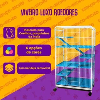 Gaiola Viveiro para Roedores Luxo Grande Jel Plast 