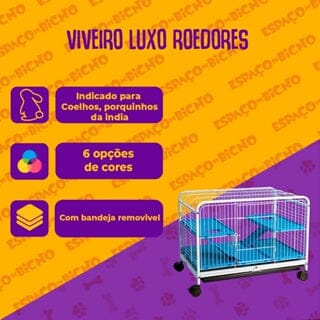 Gaiola Viveiro para Roedores Luxo Pequeno Jel Plast 