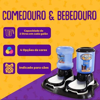 Kit Bandeja Design + 1 Comedouro + 1 Bebedouro Truqys Pets 