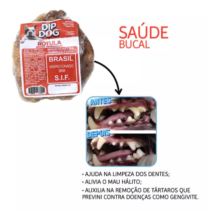 Osso Mordedor Natural Rotula Bovina Desidratada 130g Espaço de Bicho 