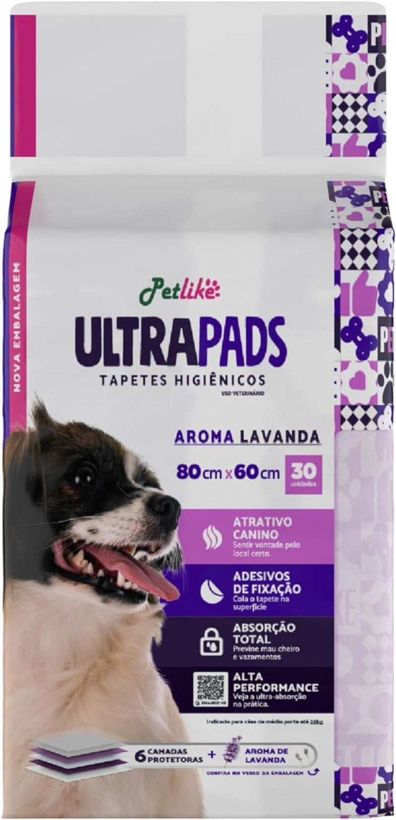 Tapete Higiênico 80x60cm Espaço De Bicho Ultra Pads Lavanda 30un Espaço de Bicho 