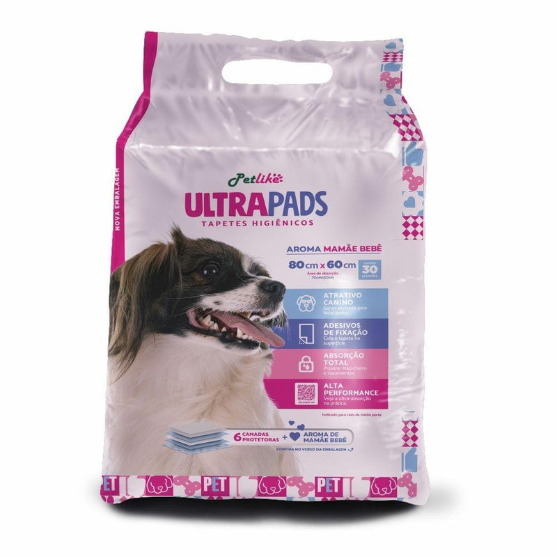 Tapete Higiênico 80X60cm UltraPads Aroma Mamãe e Bebê 30un Espaço de Bicho 