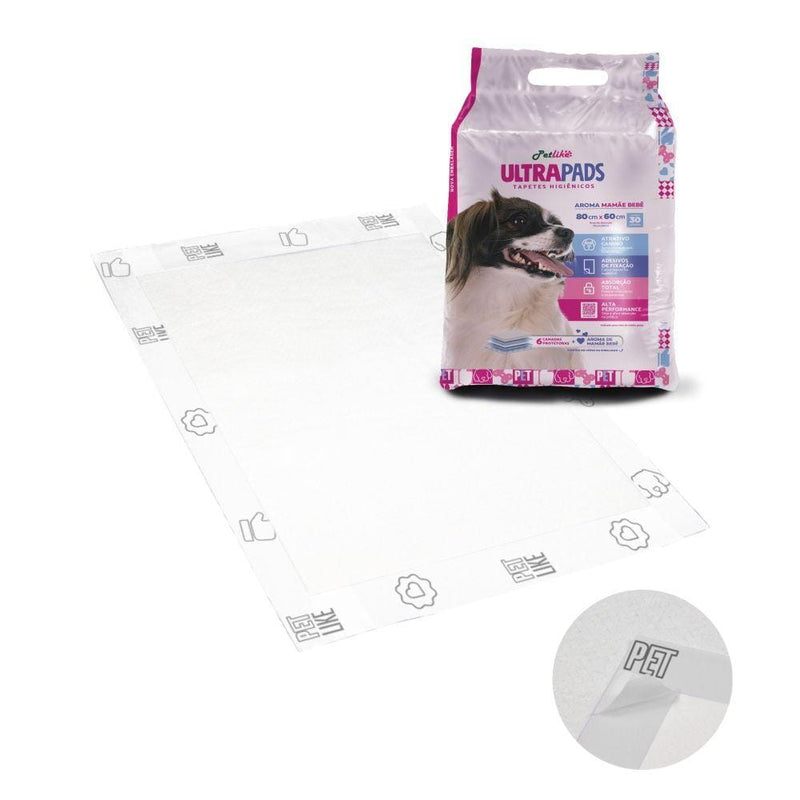 Tapete Higiênico 80X60cm UltraPads Aroma Mamãe e Bebê 30un Espaço de Bicho 