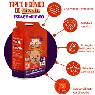 Tapete Higiênico Espaço De Bicho Shopito Oficial 100 Unidades Espaço de Bicho 