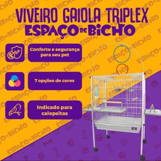 Viveiro Gaiola Para Aves Triplex Jel Plast 