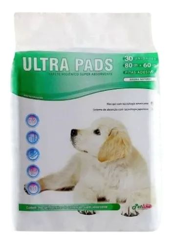 Tapete Fralda Higiênica Ultra Pads 60x80cm 30 un Espaço de Bicho 