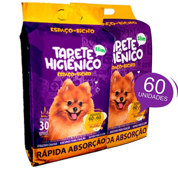 Tapete Higienico 60un Espaço De Dicho P/ Cães E Gatos 60x60 Espaço de Bicho 